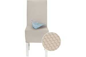 BANZAII TEXTILE INNOVATOR ONLINE Banzaii Coprisedia con Schienale 6 Pezzi Impermeabili, Antimacchia, Elasticizzati – Vestisedia Seduta e Schienale per Cucina, Sala da Pranzo, Ristorante – Beige, Made in Italy