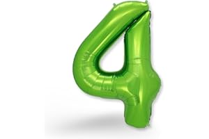 FUNXGO Palloncino numero 4 verde – Numero gigante palloncino circa 100 cm – Palloncino numero 4 – vola con elio – per 4 ° compleanno, matrimonio, anniversario, festa, decorazione per feste