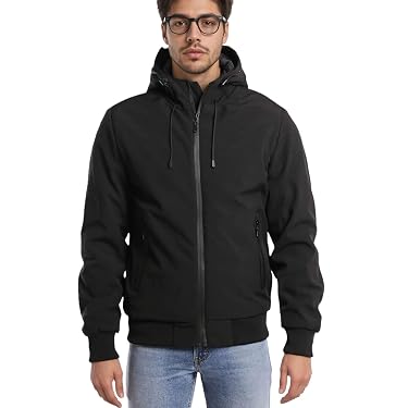 Giacca Invernale Uomo Softshell Con Cappuccio Rimovibile - Impermeabile, Antivento, Per Escursionismo E Bici