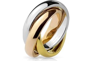 Autiga® Ring Edelstahl Damen Herren Tricolor Triple 3 in 1 Dreierring