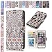 Produktbild Samsung Galaxy S9 Plus Hülle Skelett Blume, E-Mandala Flip Case Leder Wallet Cover Tasche handyhüllen TPU Silikon Bumper Schutz Schale 3D Muster Schutzhülle für Samsung Galaxy S9 Plus Lederhülle mit Kartenfach Magnetisch Klapphülle Handytasche Zubehör