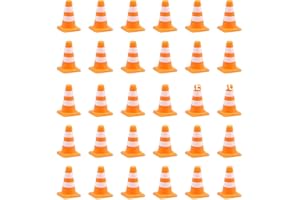 CHANGXIANG 30Pcs Vivid Traffic Safety Cones Pretend Play Toys Plastic Mini Cones Traffic Signs Sandbox Supplies Traffic Road Blocks for Landscape Sand Table Toy