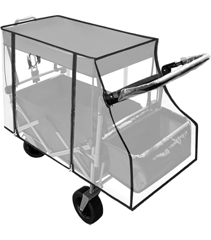 Parapioggia Universale Per Passeggino E Carrello Pieghevole - Trasparente In PVC, Antivento, Antineve E Antipolvere, Misura 96x51x74 Cm, Facile Da Installare