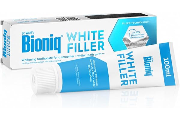 Pasta dental Bioniq® White Filler - 1x100 ml, blanqueadora suave con hidroxiapatita, protege el esmalte dental, elimina manchas, sin flúor - Pasta de Dientes