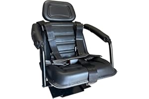 KLARA SEATS Kindersitz Traktorsitz Schleppersitz Traktorkindersitz gefedert mit Rahmen und Montageplatte PVC Schwarz KS 44/KID5P mit Stossdämpfer und Zugfedern