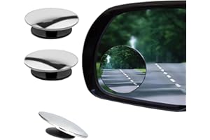 ZULFI Blind Spot Mirrors Pack of 2 Round Frameless 360° Rotate Sway Adjustable Mirror for Cars HD Glass Convex Mirror RearView Universal for Car SUV Trucks Traffic Safety