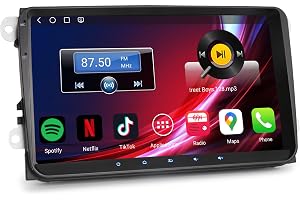 Snapdragon 8 kärnor, 4 GB + , Android 14 Dab+ bilstereo, bluetooth för VW Golf 5/6 Polo 6R Passat B6 Caddy Touran Tiguan