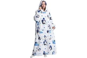 SHAMDON HOME COLLECTION Lange Hoodie Decke für Damen Herren, Tragbare Decke mit Ärmeln und Kapuze, Erwachsene Oversized XXL Riesen Übergroßer Warm Deckenpullover