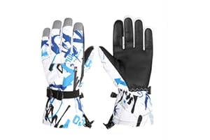 WATMHHJQ Guanti da sci, touch screen, guanti invernali, resistenti al freddo, peluche, guanti termici ispessiti, antiscivolo, impermeabili, adatti per uomini e donne, sci, motociclismo