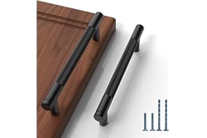 9BUILD 10 Pack 128MM Matte Black Kitchen Cupboard Handles Knurled Cabinet Handles Cabinet Pulls Drawer Handles Kitchen Handles UK0037