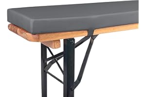 ‎TEXDEKO TexDeko® Bierbankauflage gepolstert 220x25x4cm XL für Bierzeltgarnitur Bankauflage waschbar mit Reißverschluss zum selber aufziehen (Anthrazit wasserabweisend)