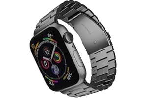 ARTCHE Watch Strap for Apple Watch Straps,Compatible with iwatch Strap Ultra 3/Ultra 2/Ultra 49mm,Series 11/10 46mm,Series 9/8/7 45mm,SE3/SE2/SE/6/5/4 44mm, Stainless Steel Men Metal Strap Band, Black