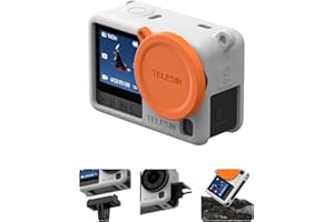 TELESIN Silikonowe etui ochronne do DJI Osmo Action 6 z osłoną obiektywu i smyczą, odporne na wstrząsy, odporne na zarysowania, zmywalne, antypoślizgowe, pyłoszczelne, ochrona aparatu, akcesoria do