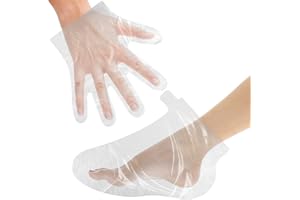 MOZEAT LENS 200 sztuk pokrowców na stopy z wosku parafinowego do stóp i dłoni, jednorazowe wkładki do kąpieli parafinowej z tworzywa sztucznego, torebki na dłonie i stopy, terapia gorąca, maszyna do wosku