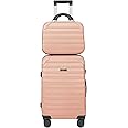 Hard Case Luggage 2 Piece Sets Carry On Luggage Lightweight With Spinner Wheels Rolling Suitcase 22x14x9 Airline Approved PC+ABS With TSA Lock Hardshell Travel Carry On Size Hardside 14/20 Inch 2PCS,