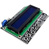 AZDelivery HD44780 LCD Keypad Shield 16 x 2 LCD1602 I2C Display Module 2 x 16 Characters (with Blue Background and White Sign