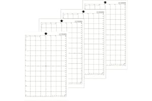 Pizsieat 4 Pezzi Tappetino da Taglio 8 x 12 Inch Cutting Mat Trasparente Tappetino Taglio Tappetini da Taglio Adesivo Antiscivolo con Griglia di Misurazione per Silhouette Cameo e Plotter