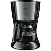 Philips Filtre Kahve Makinesi, 1,2 Lt Kapasite, Otomatik Kapanma, Cam Demlikli, Siyah ve Metal, HD7462/20