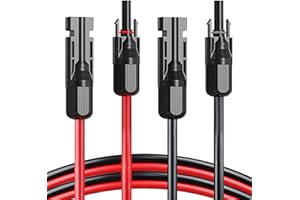 HLTBWHHOME Solarkabel 6mm2, Solarkabel Verlängerung 1m, MC4 Verlängerung, PV Kabel 6mm2, IP68 Wasserdichtem für Stecker Solaranlage Solarzellen Photovoltaik Montage(6mm² 1m)