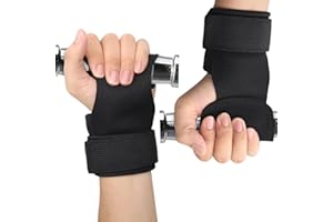 QINYOULHAUSE Cinghie da Polso per Sollevamento Pesi,Ganci da Sollevamento,Fasce da Polso Fitness,Antiscivolo Straps Palestra Professionali per Bodybuilding,Fitness,Stacchi e Allenamento di Forza,Uomo e Donna(Nero)