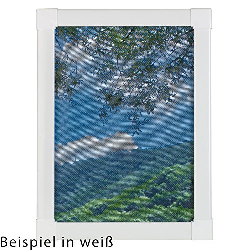 mako Insektenschutz Fenster slimLINE 110 x 130 cm ALU-Rahmen in Braun Fliegengitter-Fenster mit Schnellmontagefedern Insektenfenster kürzbar ohne Bohren - 8