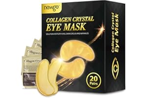 ‎NEWGO NEWGO 20 Paar Augenpads Eye Mask Hyaluronsäure Kollagen mit Hyaluron, Vitamin E- gegen Augenringe Tränensäcke Falten Dunkle Kreise & Puffiness (Gelb)