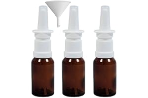 3 x sprayflaskor 15 ml nässpray av brunt glas inklusive tratt
