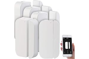 Luminea Fenstersensor WLAN: 5er-Set WiFi Tür & Fensteralarm, Alexa und Google Assistant komp. (Fensterkontakt WLAN, WiFi Fensterkontakt, Fensterüberwachung)