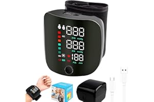ENERIWELL Wavy Chic Wrist Blood Pressure Monitor, Rechargeable USB-C LED Display Case BP Monitor Blood Pressure, Adjustable Blood Pressure Monitors Wrist Cuff, BP Machine for Adult & Senior Home or Travel Use