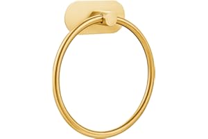 MARKCCO Anneau Porte-Serviette Autocollant pour Salle de Bain, Salle de Bain et Cuisine, avec adhésif Puissant, sans perçage, en Acier Inoxydable, antirouille - Organisateur de Bain Moderne - Or brossé