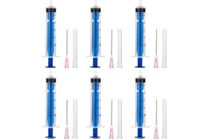 MOOSHY 6 Stück Spritzenmit 10ml Spritze mit Nadel Kunststoff Spritze mit Stumpfen Nadeln Wiederverwendbare Spritzen-Set für Hobby und Heimwerk Dosierspritze für Feine Dosierungen