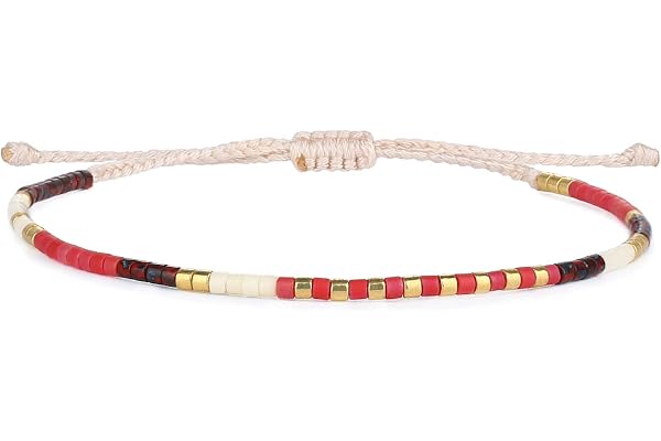 KELITCH Bracelets D'amitié De Perle Cristal Shell Boho-Couleur Bracelet Rang Fait À La Main Bracelets Bijoux pour Femmes