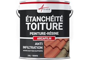 Resina de Impermeabilización - Pintura de Impermeabilización - Especial para Techos Inclinados: ARCAFILM - 2.5 L Marrón - ARCANE INDUSTRIES