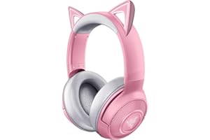 Razer Kraken BT Kitty Edition - Bluetooth Wireless Gaming Headset (The Wireless Cat-Ear Headsets, Chroma RGB Lighting, Internal Beamforming Microphone, 40 mm Driver, Earcup Controls) Quartz Pink