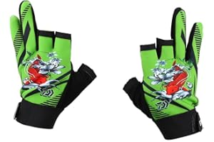 DWAWOO Fishing Gloves, Anti-slip Fishing Gloves 3 Finger Fishing Gloves Outdoor Fishing Accessories(Green)