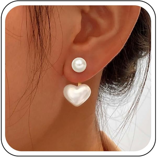 Yheakne Orecchini boho con perle d'oro, orecchini a forma di perla, orecchini lunghi a goccia, nappa di perle, festival, gotici, non piercing per orecchio, scalatore, cartilagine, per donne e ragazze
