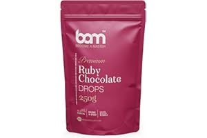 BAM Gocce di Cioccolato 250 g – Cioccolato Bianco con Aroma per Dolci, Creme, Ganache – Cioccolato per Pasticceria di Alta Qualità – Cioccolato Ruby