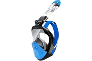 HINATAA 180°Full Face Snorkel Mask,Double Floating Ball Design Anti-Leak Free Breathing,Full Dry Anti Fog Breathing System Snorkeling Mask,Professional Snorkeling Set