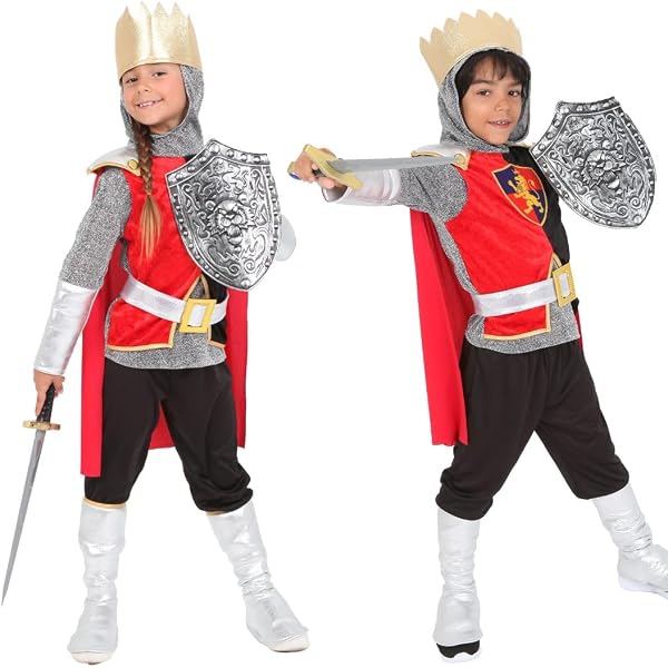 Bristol Novelty BA601 Ritter Rüstung Set – Komplett-Set Mit Helm, Schwert, Schild Für Jungen, Einheitsgröße