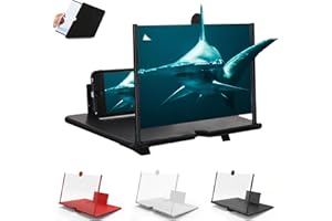 KNUBBUF Ultra HD-Bildschirmlupe, Bildschirmlupe für Handy, Mobile Lupe Handy, Bildschirmlupe, Mobiltelefone Bildschirm Vergrößerung, Anti-blaulicht, Kompatibel mit Allen Mobiltelefonen (Schwarz, 10 Zoll)