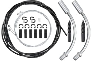 PATELAI Kit de Boîtier de Câble de Frein de Vélo Comprenant 1 Jeu Ligne de Frein de Vélo, 2 V Nouilles de Frein de Vélo Tuyau de Guide de Câble avec 2 Tuyaux en Plastique pour Vélo de Montagne Vélo de Route