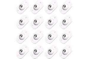 PFLYPF 16 pièces de mini roulettes à billes en acier inoxydable blanc collé, roues universelles mobiles à billes silencieuses, roulettes porteuses silencieuses pour meubles collés