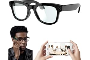 HKJPLVF Occhiali intelligenti AI, ChatGPT integrata,fotocamera da 5 MP, traduzione,controllo vocale,WiFi 4.0, Bluetooth 5.3, riprese in HD, compatibilità con le app, ascolta musica e chiama senza sforzo!,A