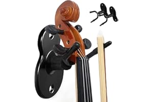 Tissting Supporto per Violino, Stand Viola, Supporto a Parete per Violino Base in Ferro, Supportos per Violinos con Gancio per Arco, Gancio a Doppia Testa per Violinos Viola per Home Studio(2 Pcs)