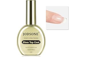 JODSONE Gel Top Coat – 16,5 ml di vetro trasparente Top Coat Gel smalto per unghie senza sbavature, elevata tenacità, resistente all'usura e alta vernice per vetro per una lunga durata, necessaria una