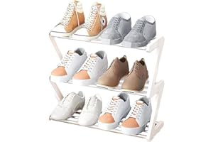 NIAWECAN Scarpiera Piccola, Scarpiera Piccola a 3 Livelli, Mini Scarpiera Organizer, Robusto Scaffale per Scarpe Stretto Organizzatore di Stoccaggio per Armadio Ingresso Corridoio 42 * 19 * 35CM