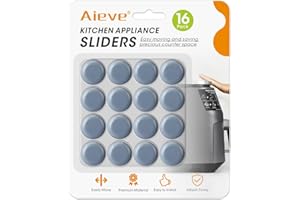 Aieve Niewidoczne ślizgacze, 16 sztuk, magiczne suwaki teflonowe, do większości blatów roboczych, małych urządzeń kuchennych, ekspresów do kawy, frytkownicy na powietrze, miksera i innych, łatwe do