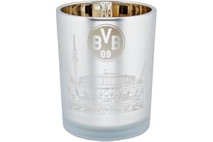 BVB Borussia Dortmund lampion Skyline Dortmund, szary, duży świecznik na podgrzewacze