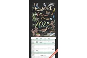 ‎ALPHA EDITION Alpha Edition - Kreidetafel Familienplaner 2025 Familienkalender, 22x45cm, Kalender mit 5 Spalten, 100-jährigem Kalender, Illustrationen von Eva Czapla und Ferientermine DE/AT/CH