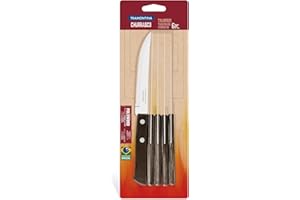 Tramontina Juego de Cuchillos para Carne/BBQ 11 cm Polywood Castaño 6 piezas